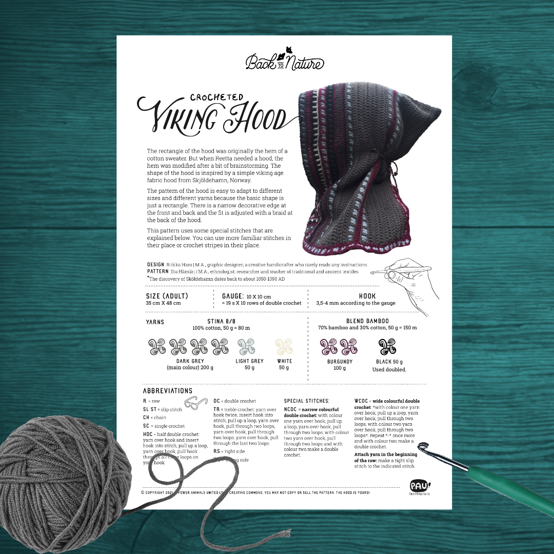 Viking Hood Back to Nature - DIY crocheting pattern (digital download)