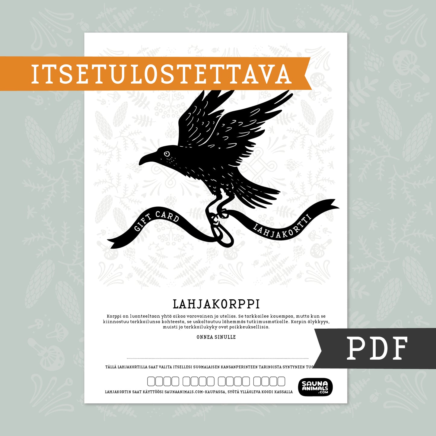 Sauna Animals -lahjakortti