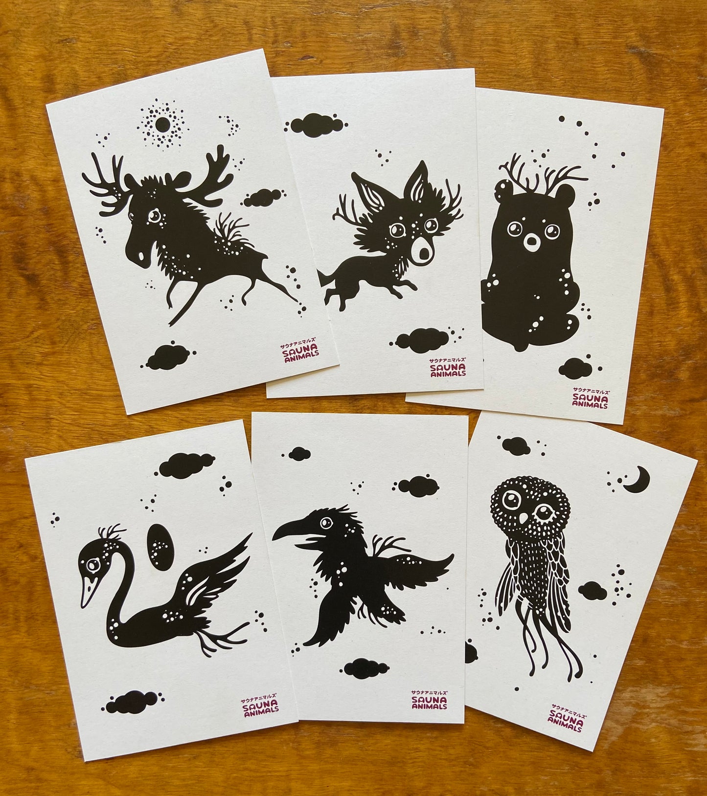 Sauna Animals - Postikortit 6+1