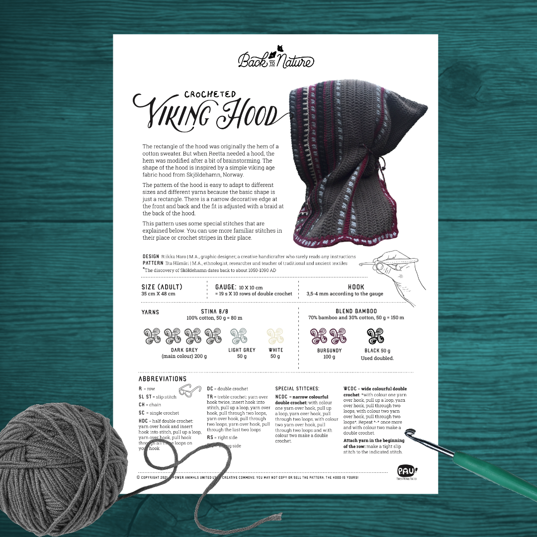 Viking Hood Back to Nature - DIY crocheting pattern (digital download ...