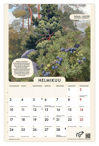 Pyhät puut 2025 seinäkalenteri / wall calendar