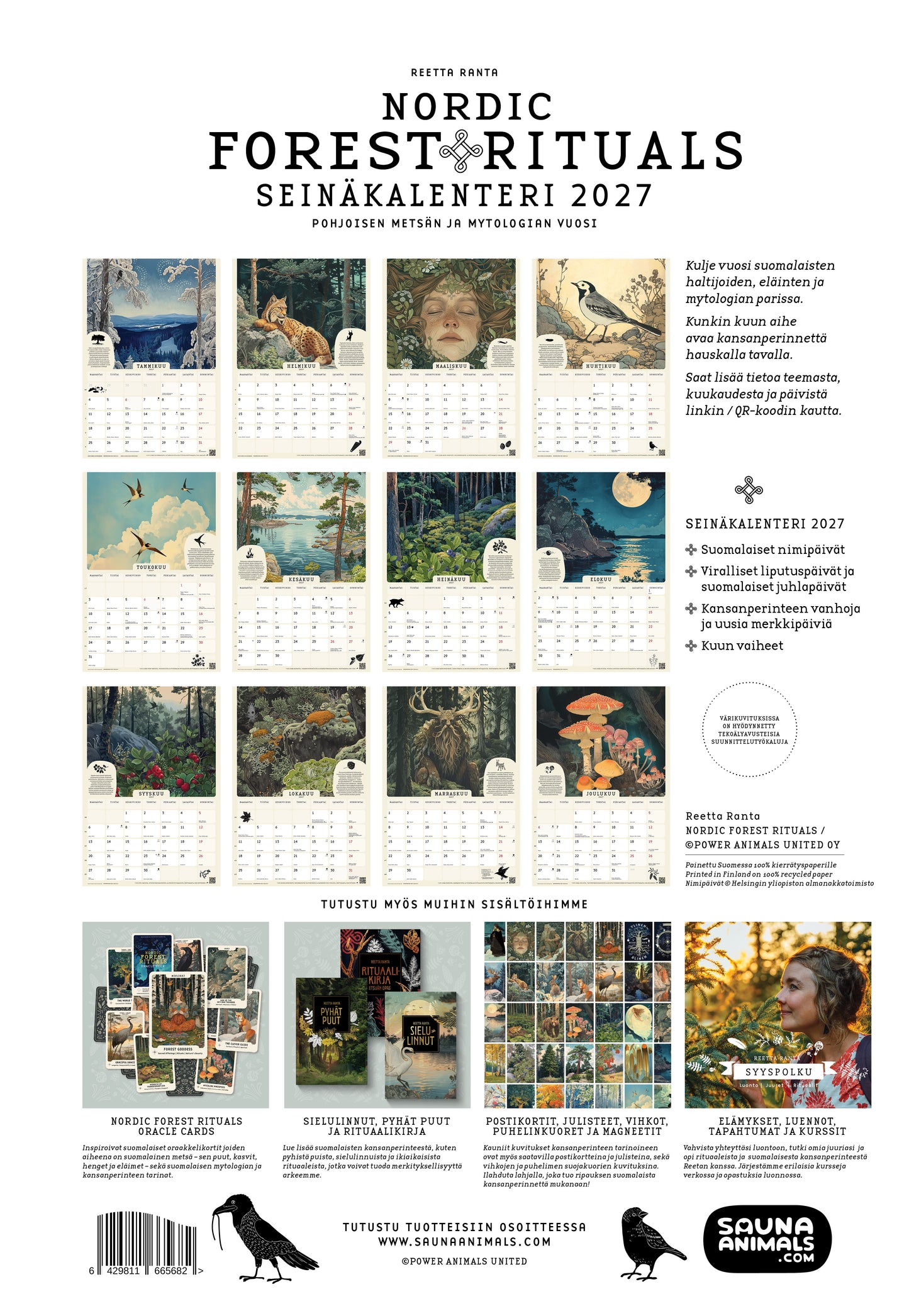 2027 seinäkalenteri / wall calendar ⌘ Nordic Forest Rituals