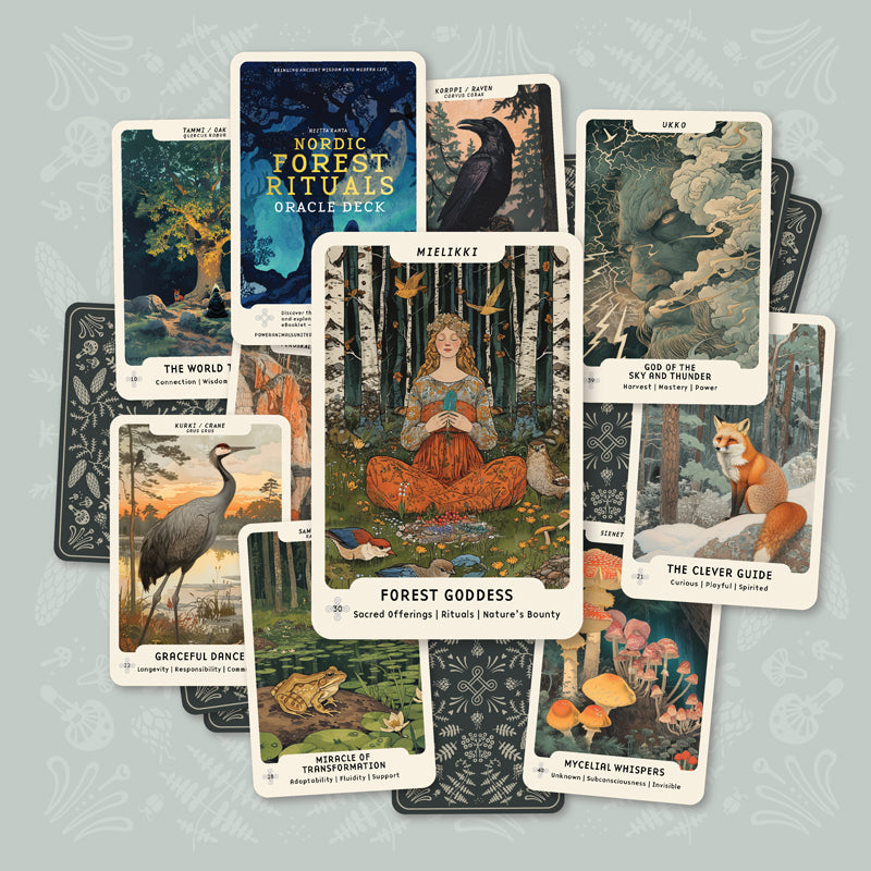 Nordic Forest Rituals Oracle Cards - inspiroivat suomalaiset rituaalikortit