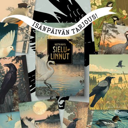 Isänpäivän tarjous: Sielulinnut-kirja ja 10 postikorttia
