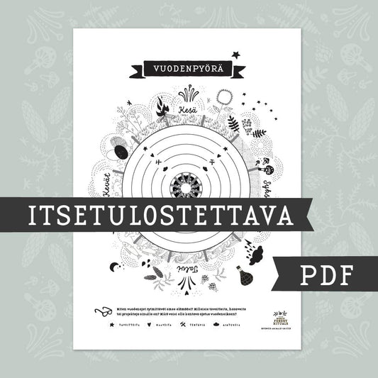Vuodenpyörä – tulostettava pohja