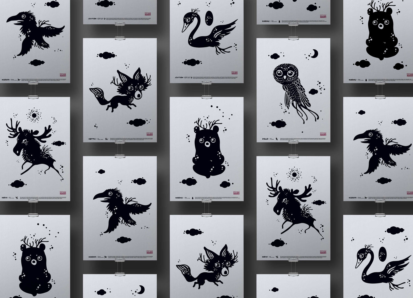 Sauna Animals -juliste (A3)